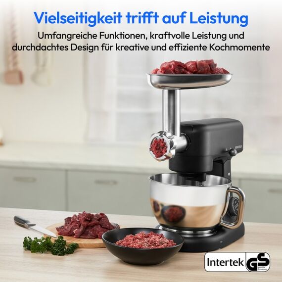 MEDION MD12600 Küchenmaschine 800 W 4,6 l Schwarz, Edelstahl, 3 image