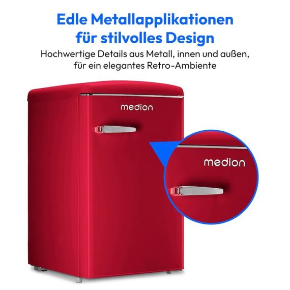 MEDION MD 37790 Kühlschrank mit Gefrierfach Freistehend 108 l Rot, 5 image