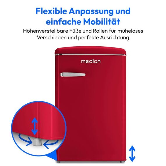 MEDION MD 37790 Kühlschrank mit Gefrierfach Freistehend 108 l Rot, 7 image