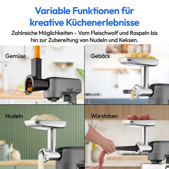 MEDION MD12600 Küchenmaschine 800 W 4,6 l Schwarz, Edelstahl, 6 image