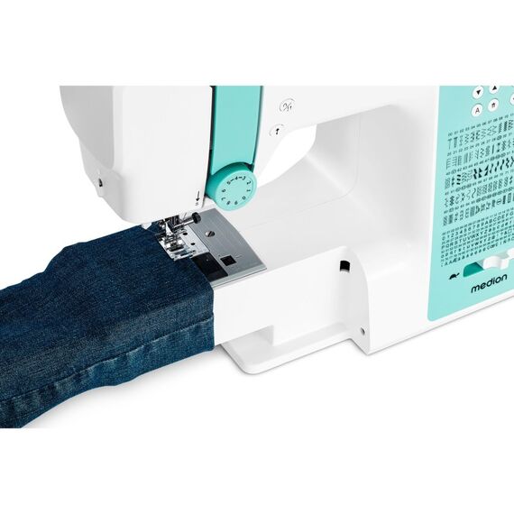 MEDION LIFE® Digitale Nähmaschine SD36 (MD11881) einstellbare Stichlänge und Stichbreite, 270 Stichmuster, Integriertes Zubehörfach, 36 Watt Motorleistung, Farbe: Türkis, Weiß, 7 image