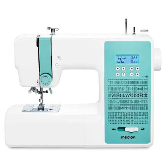 MEDION LIFE® Digitale Nähmaschine SD36 (MD11881) einstellbare Stichlänge und Stichbreite, 270 Stichmuster, Integriertes Zubehörfach, 36 Watt Motorleistung, Farbe: Türkis, Weiß, 10 image