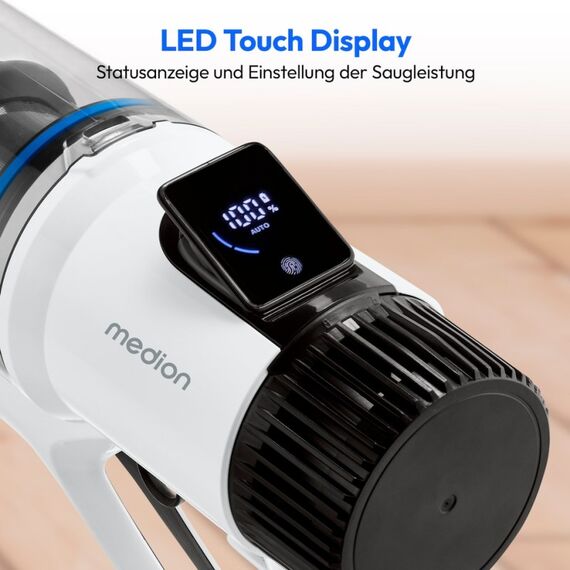 MEDION P400 W+ 2-in-1-Stabstaubsauger Akku Trocken&Nass HEPA Beutellos 400 W Weiß 2500 Ah, 5 image