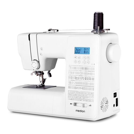 MEDION LIFE® Digitale Nähmaschine SD36 (MD11881) einstellbare Stichlänge und Stichbreite, 270 Stichmuster, Integriertes Zubehörfach, 36 Watt Motorleistung, Farbe: Weiß