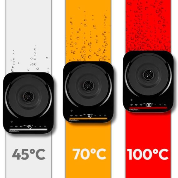 MEDION MD 12106 Wasserkocher 1,5 l 2200 W Schwarz, Edelstahl, Farbe: Schwarz, Edelstahl, 6 image