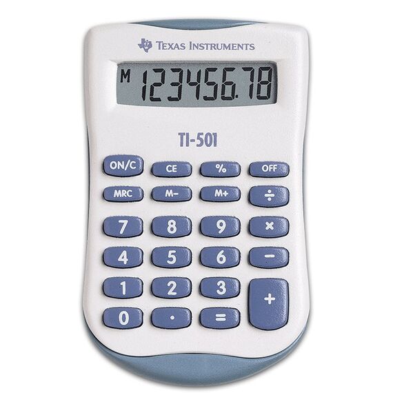 Texas Instruments TI-501 Taschenrechner Tasche Einfacher Taschenrechner Blau, Weiß