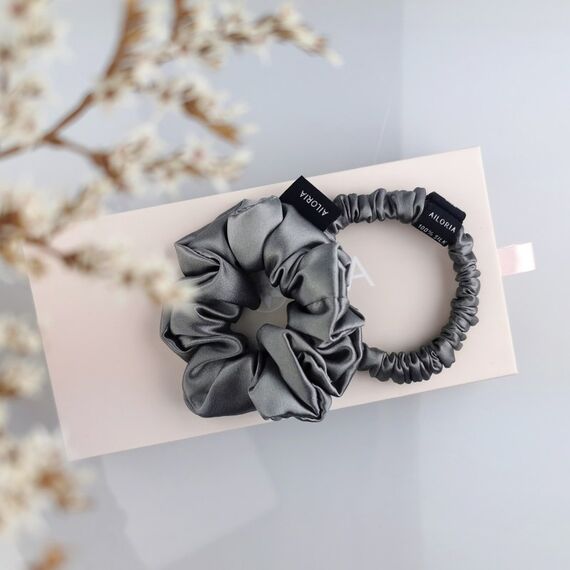 Ailoria DOUX Set Scrunchies S und M aus Seide, 2 image