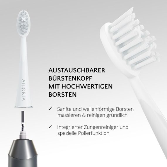 Ailoria 50370134 Elektrische Zahnbürste Erwachsener Vibrierende Zahnbürste Grau, 4 image