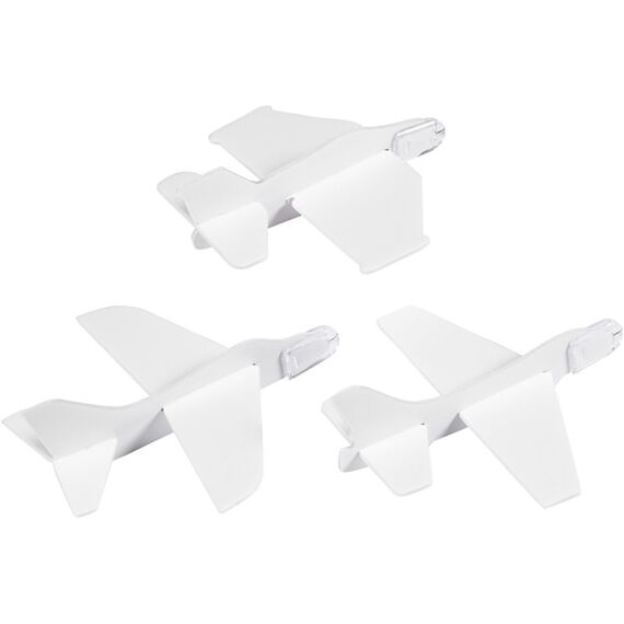 Creativ Company Flugzeug, L 11,5-12,5 cm, B 11-12 cm, Weiß, 3Stck., 4 image