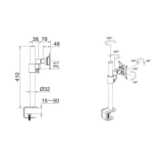 Multibrackets 5150 Flachbildschirm-Tischhalterung 76,2 cm (30") Tisch/Bank Weiß, 2 image