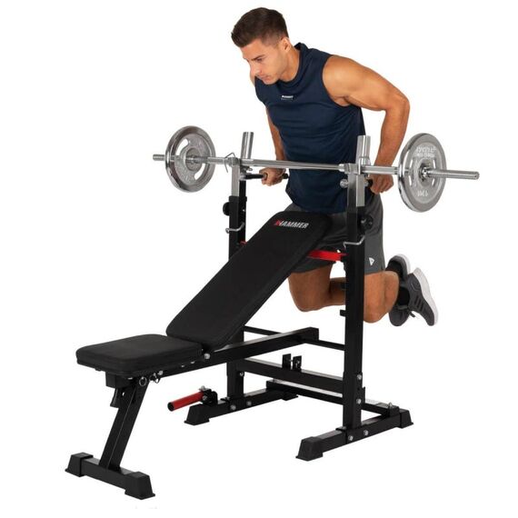 HAMMER Force 4.0 Flache Hanteltrainingsbank Einstellbare Rückenlehne Haus Schwarz, Rot, 14 image