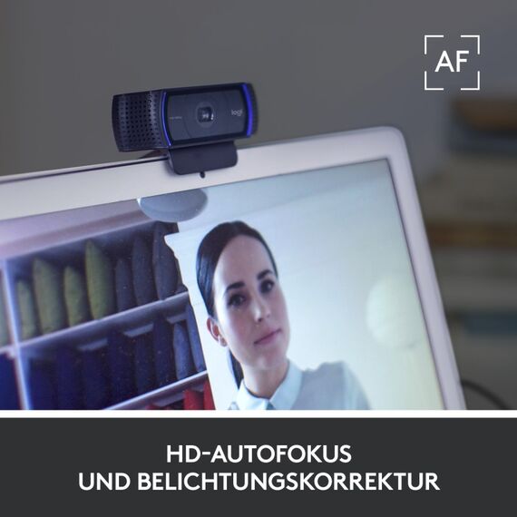 Logitech C920 Pro HD Webcam 1920 x 1080 Pixel USB Schwarz, 9 image