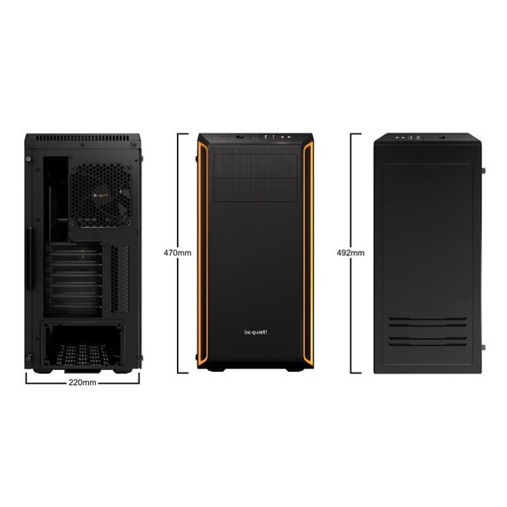 be quiet! Pure Base 600 Window Midi Tower Schwarz, Orange, Farbe: Schwarz, Orange, 4 image