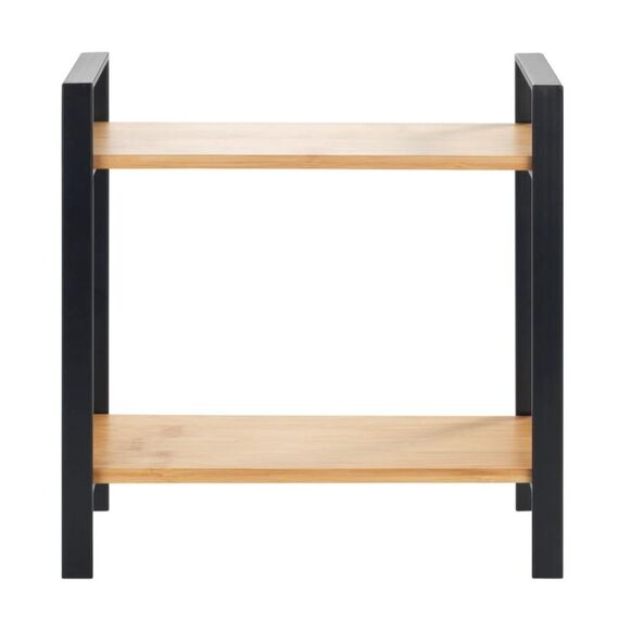WENKO Lou Eckregal Freistehend Bambus, Metall Schwarz, Holz, 8 image