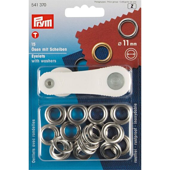 Prym Ösen und Scheiben, 11,0mm, silberfarbig