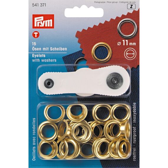 Prym Ösen und Scheiben, 11,0mm, goldfarbig