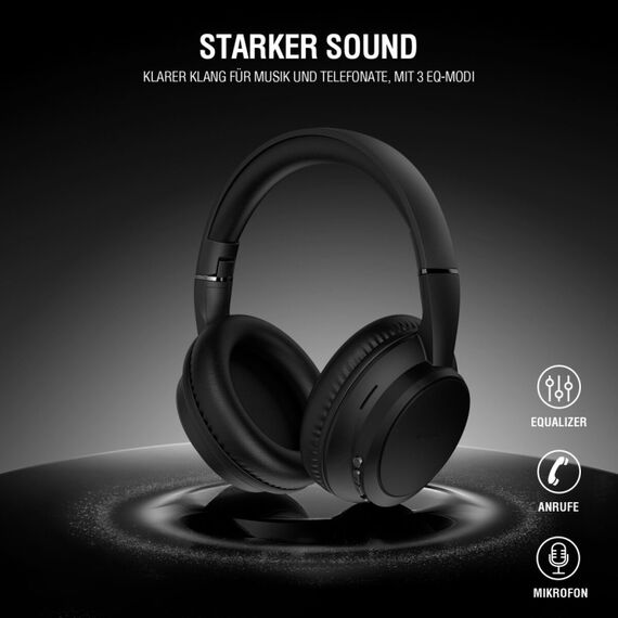 4smarts SkyBuds Wave Kopfhörer Verkabelt & Kabellos Kopfband Anrufe/Musik USB Typ-C Bluetooth Schwarz, 6 image