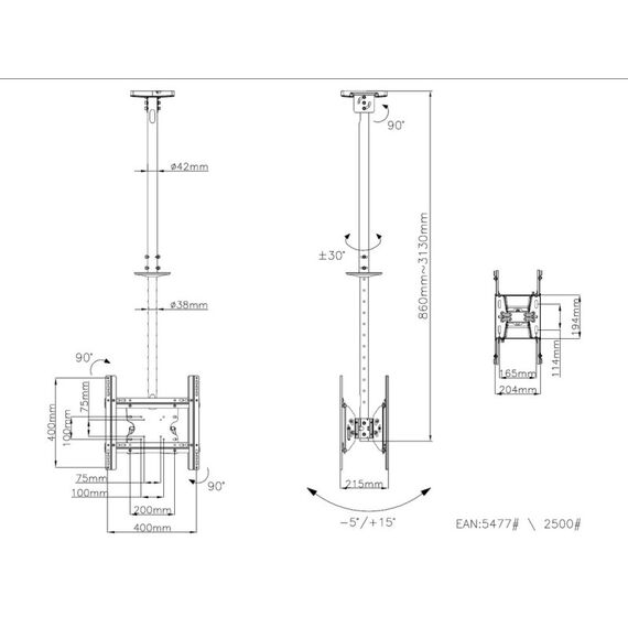 Multibrackets 5477 Halterung für Schilderdisplays 139,7 cm (55") Schwarz, 3 image