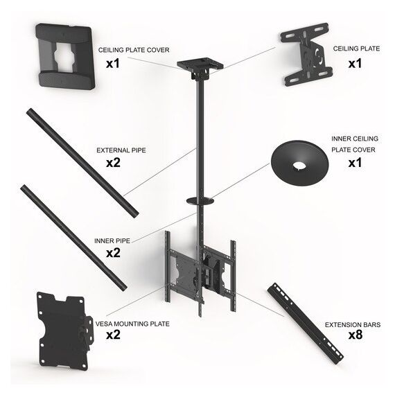 Multibrackets 5477 Halterung für Schilderdisplays 139,7 cm (55") Schwarz, 4 image