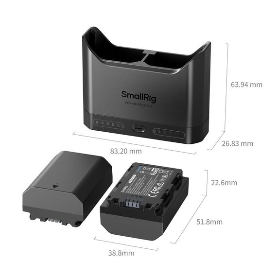 SmallRig 5483 Akkuladegerät Batterie für Digitalkamera USB, 4 image
