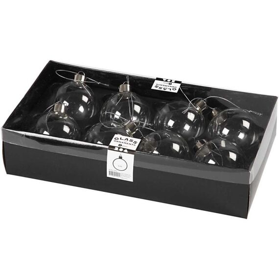 Creativ Company 55942 Christbaumschmuck Kugel-Weihnachtsschmuck Glas Transparent 8 Stück(e)