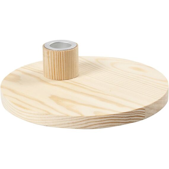 Creativ Company Kerzenhalter, H 4 cm, D: 16 cm, Kiefernholz, 1Stck., 2 image