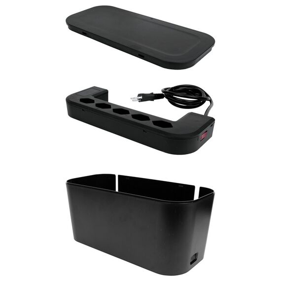 Steffen Cable Organizer Box mit Steckdosenleiste 5xT13 mit externem Schalter,sw, 3 image