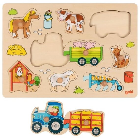 Goki 57468 Puzzle Kontur-Puzzle 9 Stück(e) Bauernhof