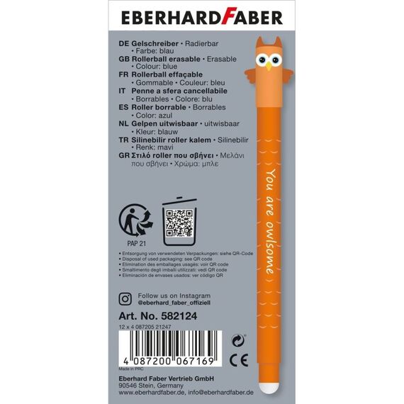 Eberhard Faber Erase It Fein Verschlossener Gelschreiber Blau 1 Stück(e), 3 image