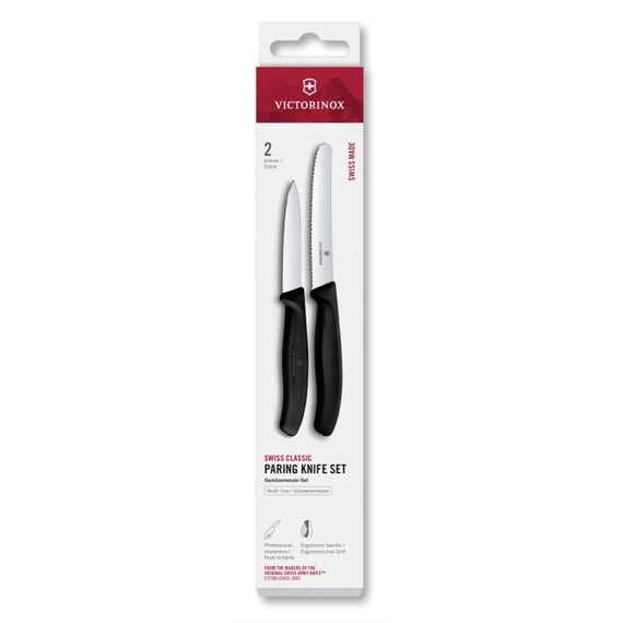 Victorinox Classic Gemüsemesser Set schwarz Set 2tgl, 8+10cm Gemüse/Tomaten