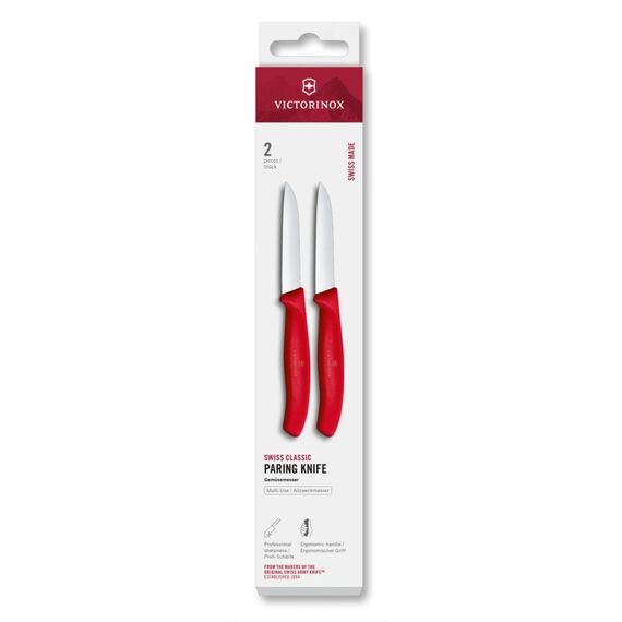Victorinox Classic Gemüsemesser 8cm rot Set Set 2-teilig, gerader Schnitt