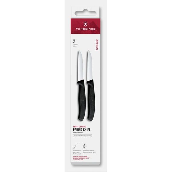 Victorinox Classic Gemüsemesser 8cm schwarz Set 2-teilig, gerader Schnitt
