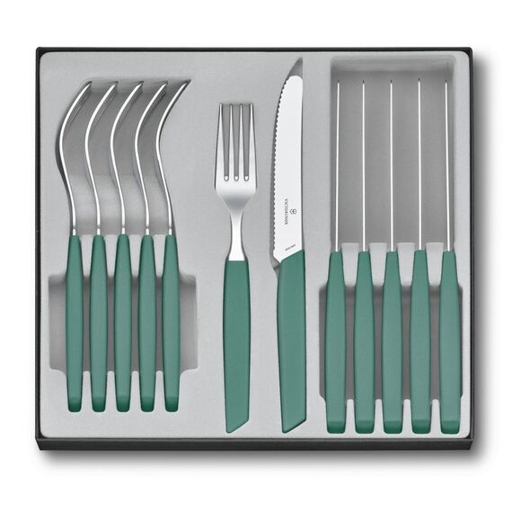 Victorinox Besteck-Set Swiss Modern 12-teilig, Salbeigrün