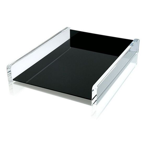 Wedo 60 8001 Schreibtischablage Acryl Schwarz, Transparent