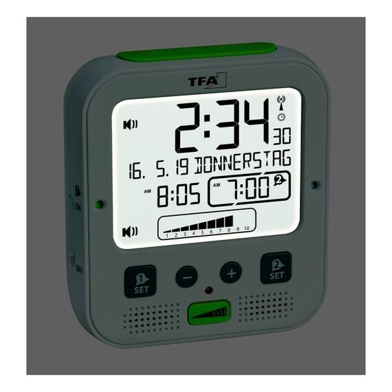 TFA-Dostmann 60.2538 Digitaler Wecker Grün, Weiß, 2 image