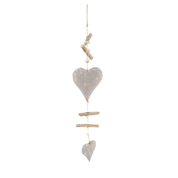 CHALET 600-42921-080 Christbaumschmuck Herz-Weihnachtsschmuck Holz Holz, Grau 1 Stück(e)