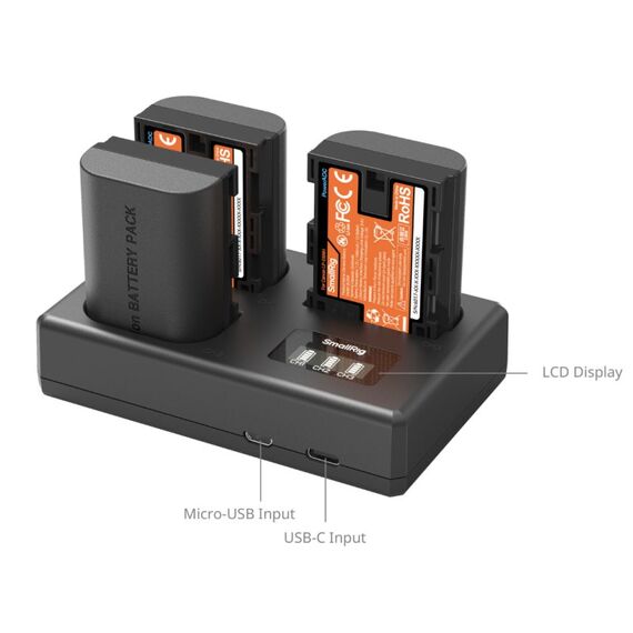 SmallRig 6017 Akkuladegerät Batterie für Digitalkamera USB, 2 image