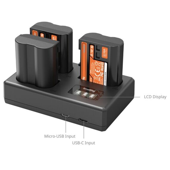 SmallRig 6018 Akkuladegerät Batterie für Digitalkamera USB, 3 image