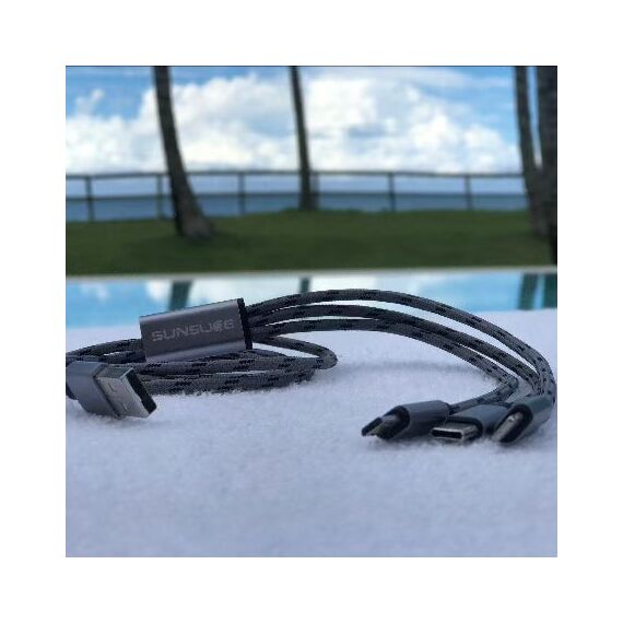 Sunslice 60201 USB Kabel 1 m USB A USB C/Micro-USB B/Lightning 12 W Schwarz, 6 image