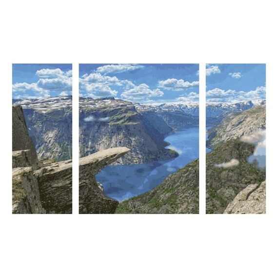 Schipper Trolltunga in Norwegen (Triptychon) Malen nach Zahlen