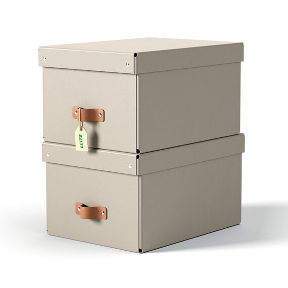 Leitz 61490012 Aufbewahrungsbox Karton Grau, Farbe: Grau