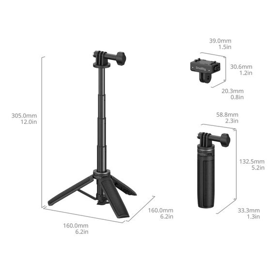 SmallRig 6151 Selfie-Stick Action-Kamera Schwarz, 2 image