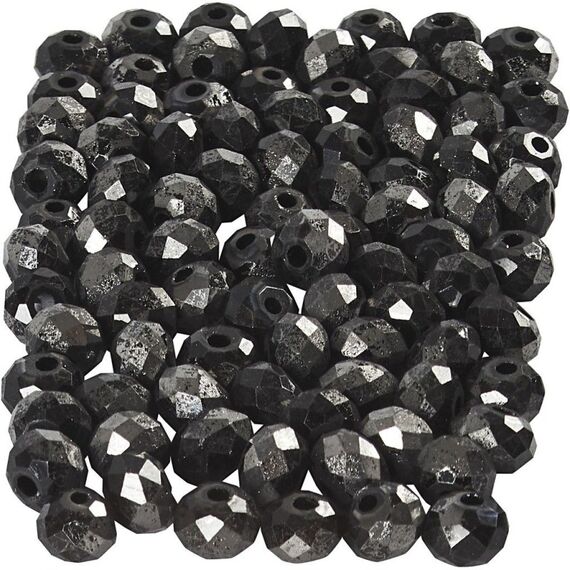 Creativ Company 61680 Perle Runde Perle Glas Schwarz 100 Stück(e)
