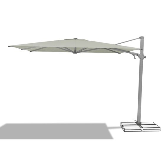 Suncomfort by Glatz Varioflex Innenhof-Sonnenschirm mit Ausleger Rechteck Hellgrau, Farbe: Hellgrau