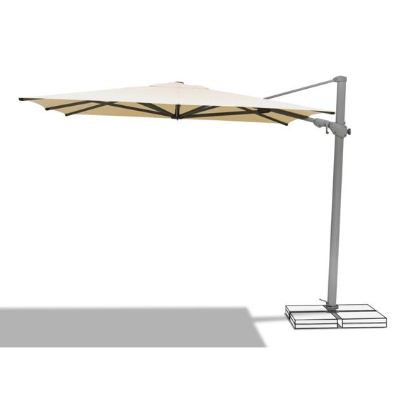 Suncomfort by Glatz Varioflex Innenhof-Sonnenschirm mit Ausleger Rechteck Naturfarben, Farbe: Naturfarben