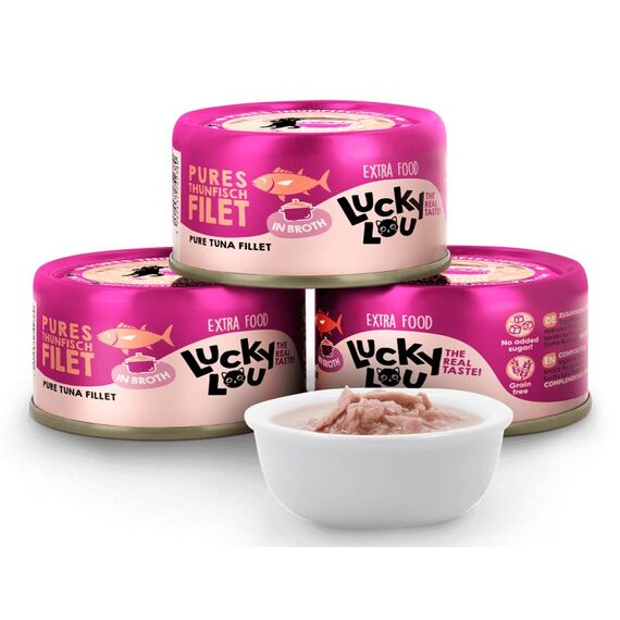Lucky Lou Extrafood Thunfischfilet in Sud 70g Dose, 5 image