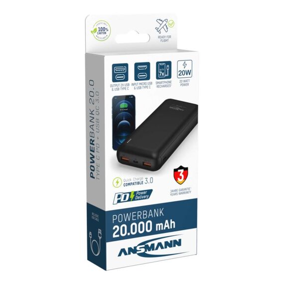 Ansmann PB320PD Lithium Polymer (LiPo) 20000 mAh Schwarz, 7 image