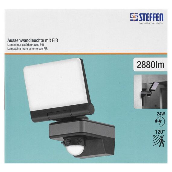 Steffen Floodlight Aussenwandleuchte LED 24W mit PIR 120° 2-8m, 5 image