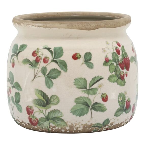 Chic Antique 65104519 Blumenkübel Drinnen/Draußen Tischübertopf Freistehend Keramik Mehrfarbig, Cremefarben