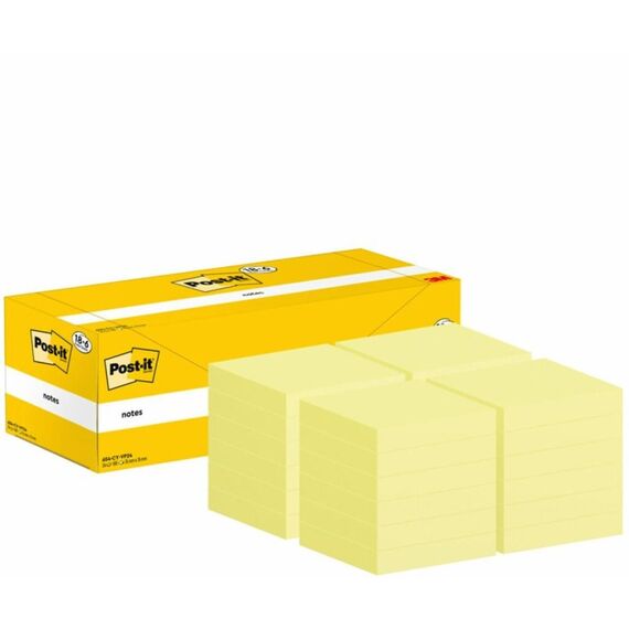 Post-It 654-CY-VP24 Klebezettel Quadratisch Gelb 100 Blätter Selbstklebend, Farbe: Gelb, 2 image